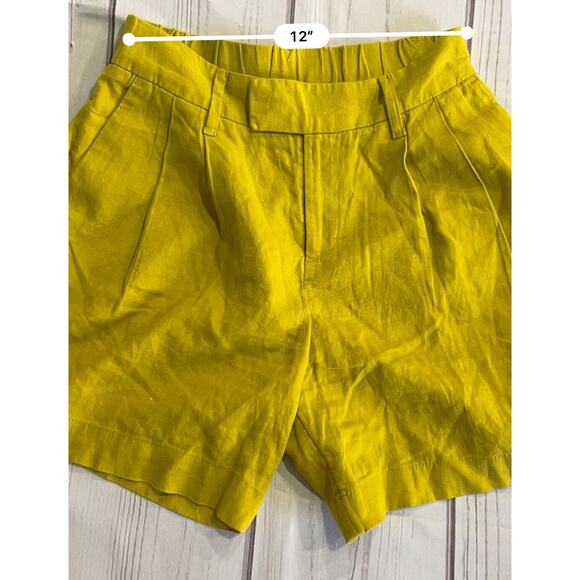 A New Day High Rise Tailored Linen Shorts Yellow Women's 0 NWT - Picture 5 of 6